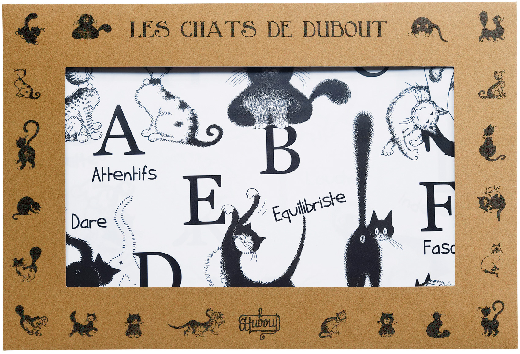 Lot de 4 sets de table Dubout Abcdaire Noir/blanc 30 x 45
