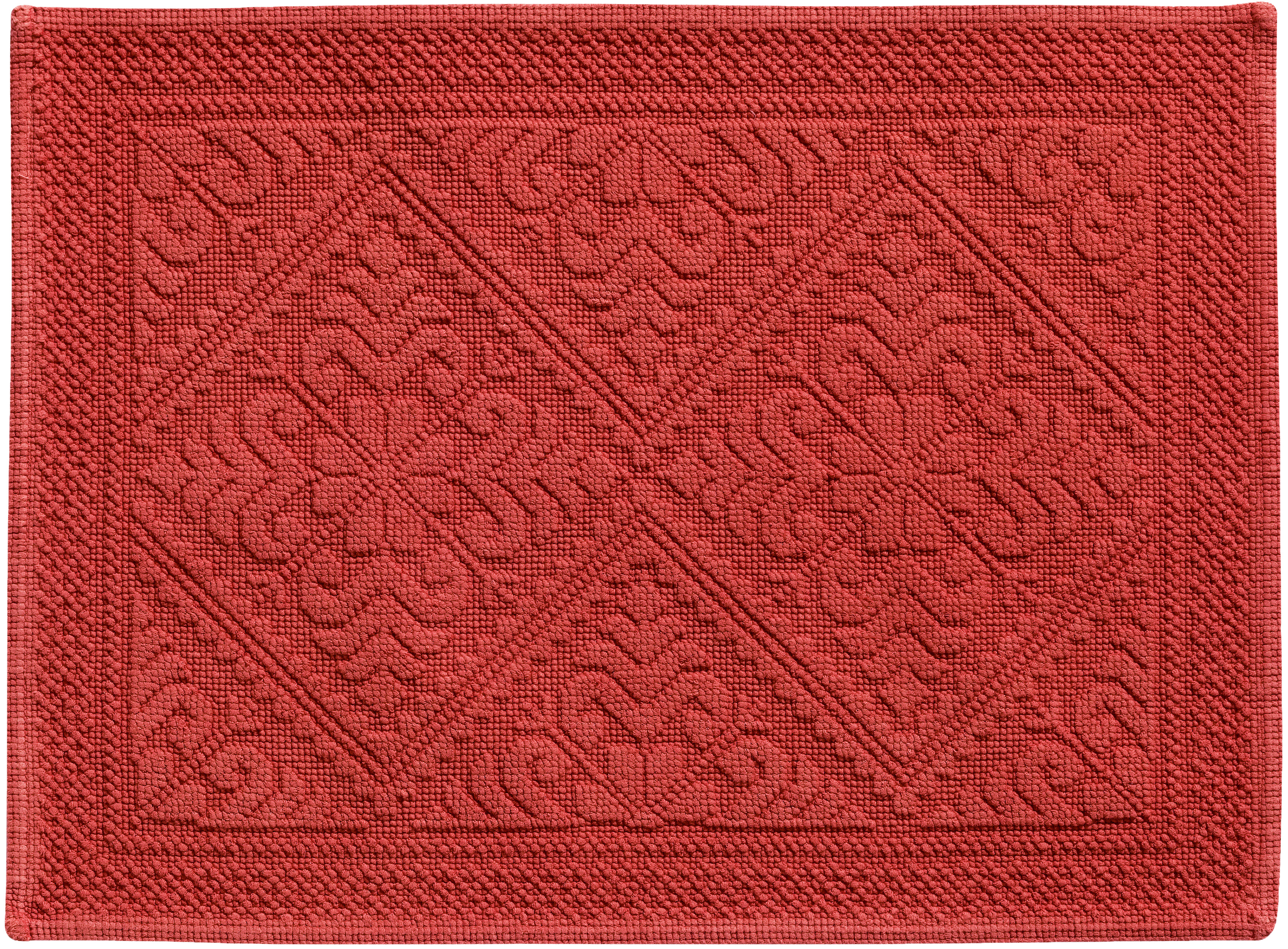 Tapis de bain uni Enzo Brique 54 x 64