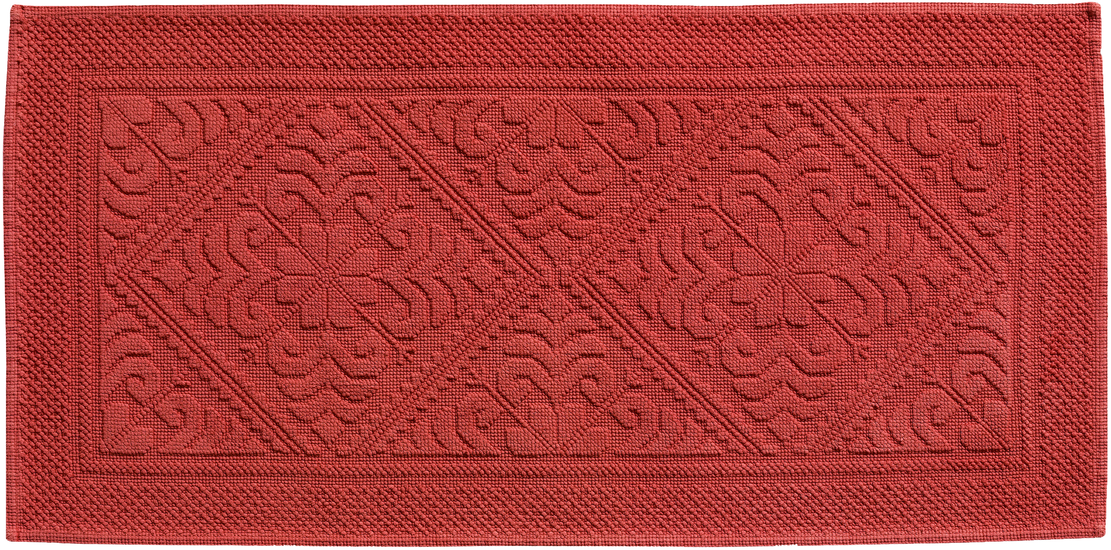 Tapis de bain uni Enzo Brique 54 x 110