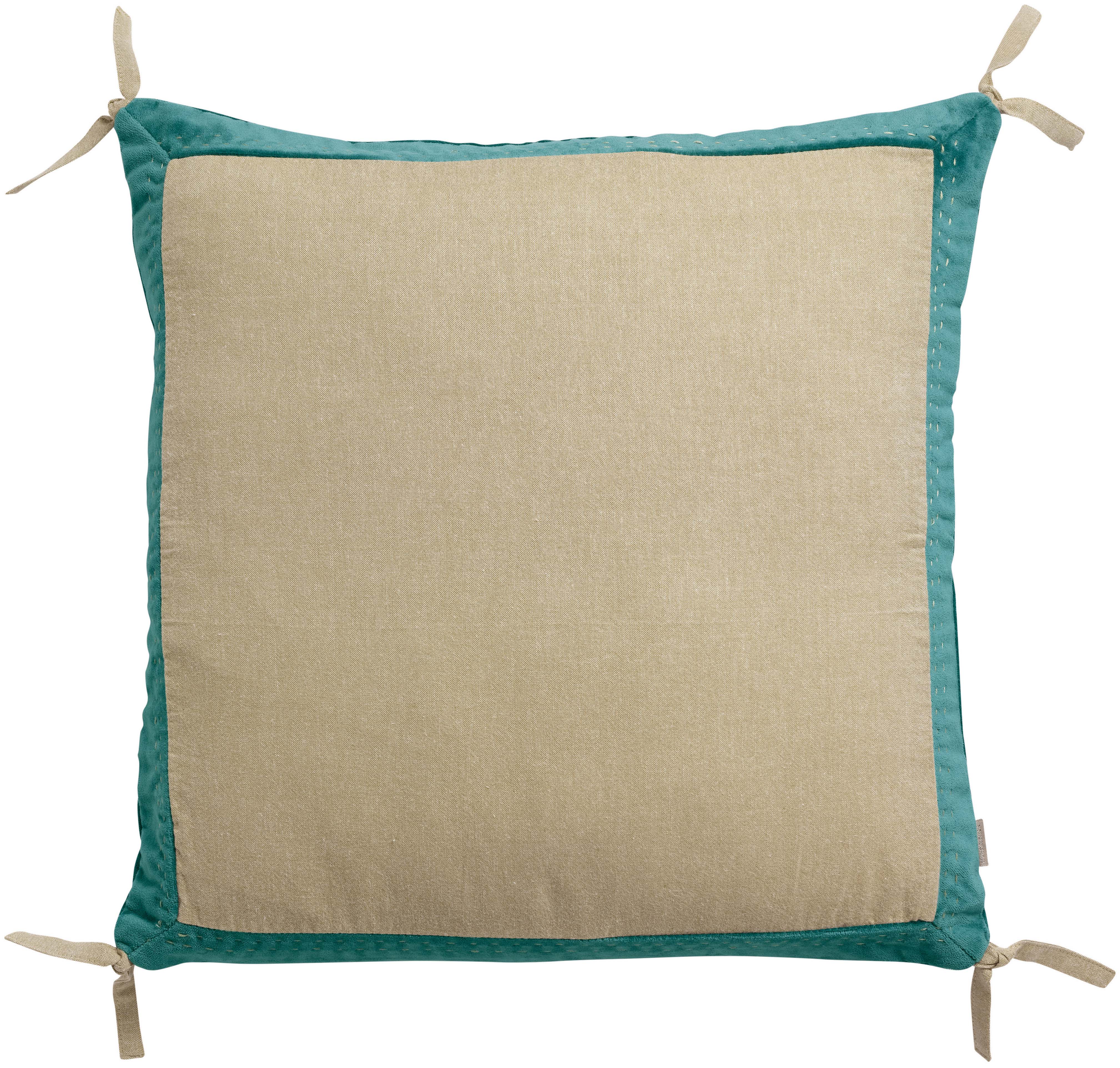 Coussin Elise Chambray Vert de gris 45 x 45