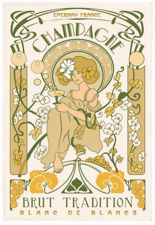 Torchon Champagne Art Nouveau Ecru 48 x 72