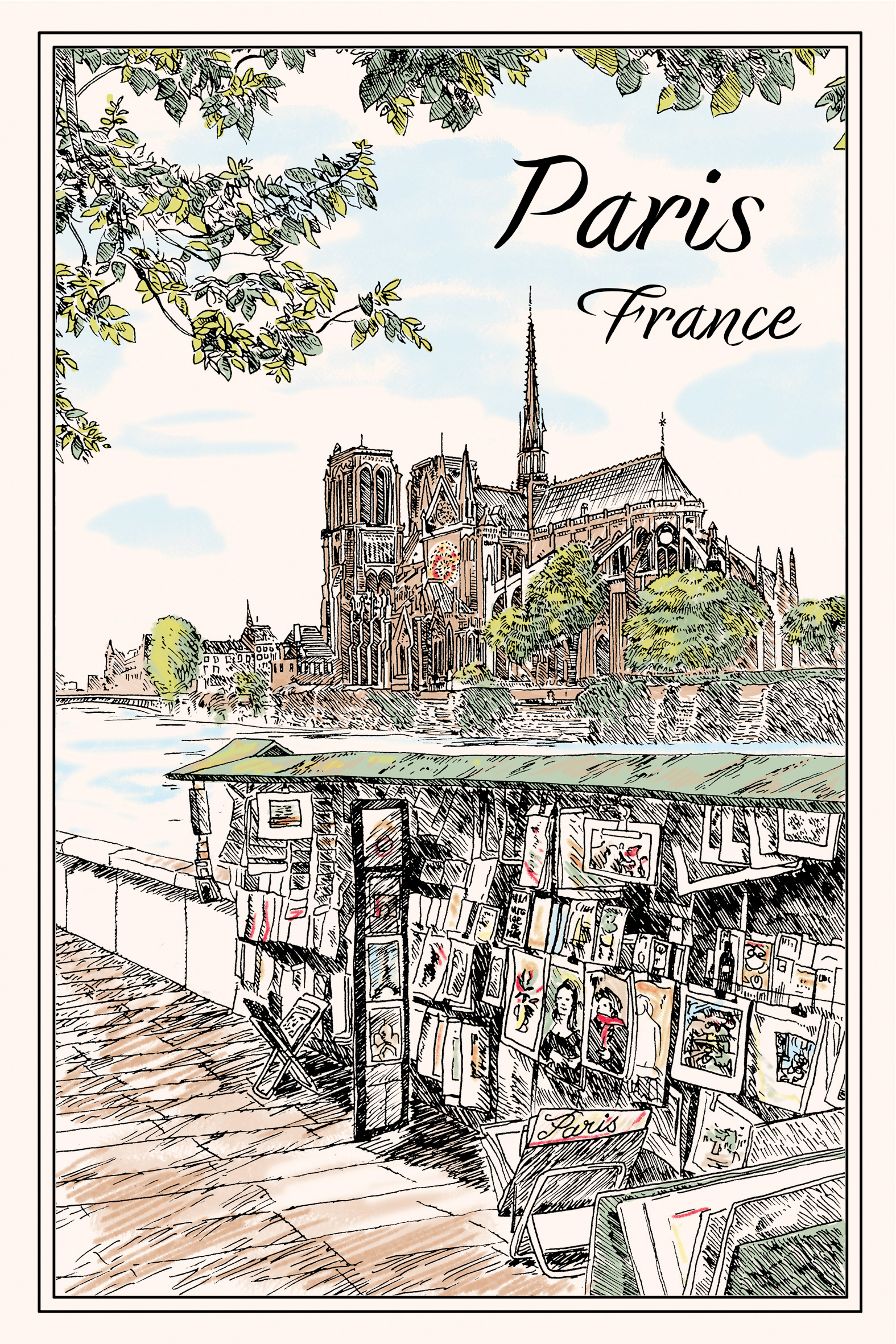 Torchon Quai Notre Dame Ecru 48 x 72