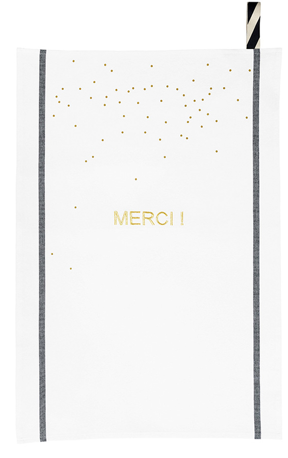 Torchon Merci Or Blanc 50 x 70