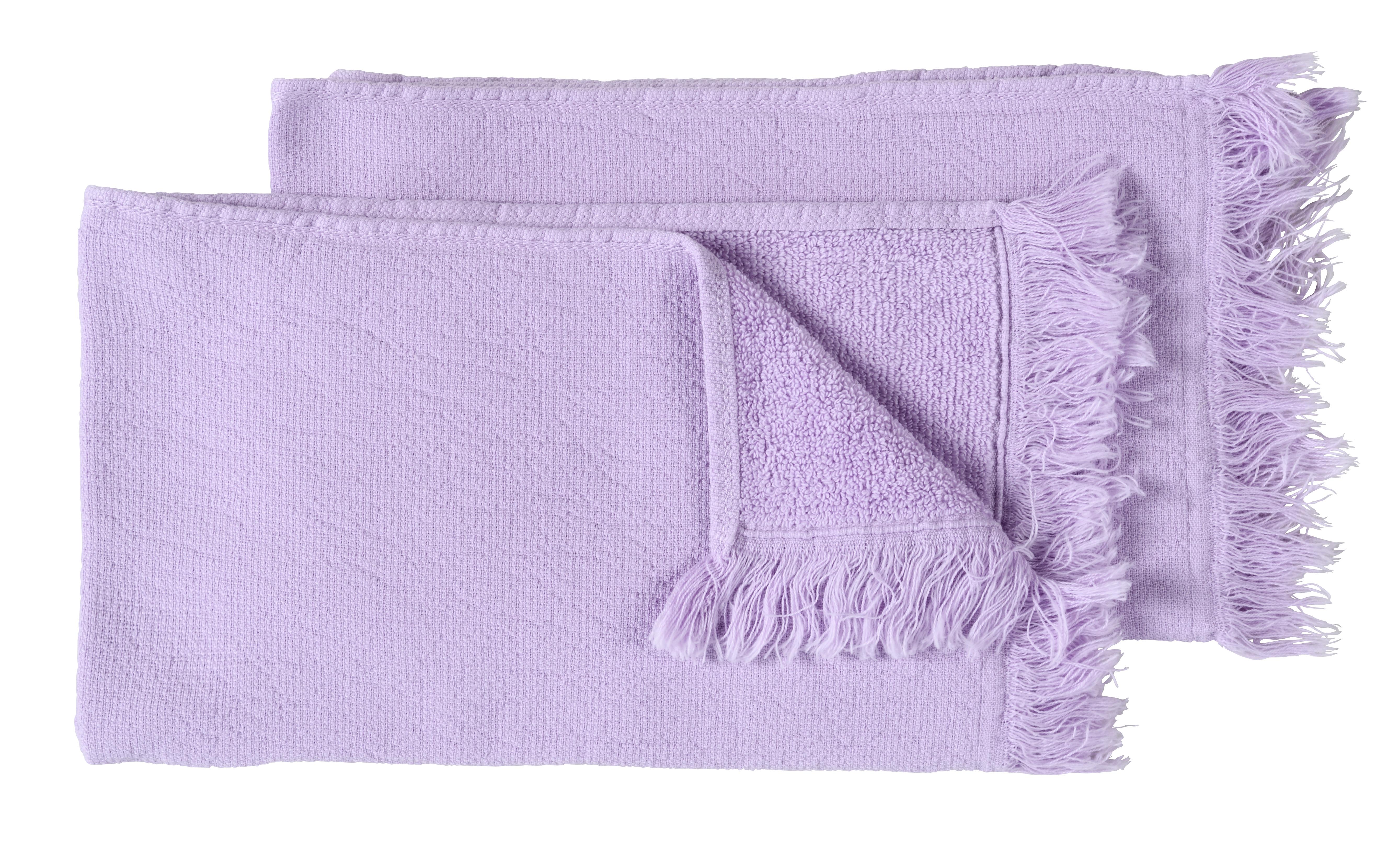 Lot de 2 serviettes invits Luna Lilas 30 x 50