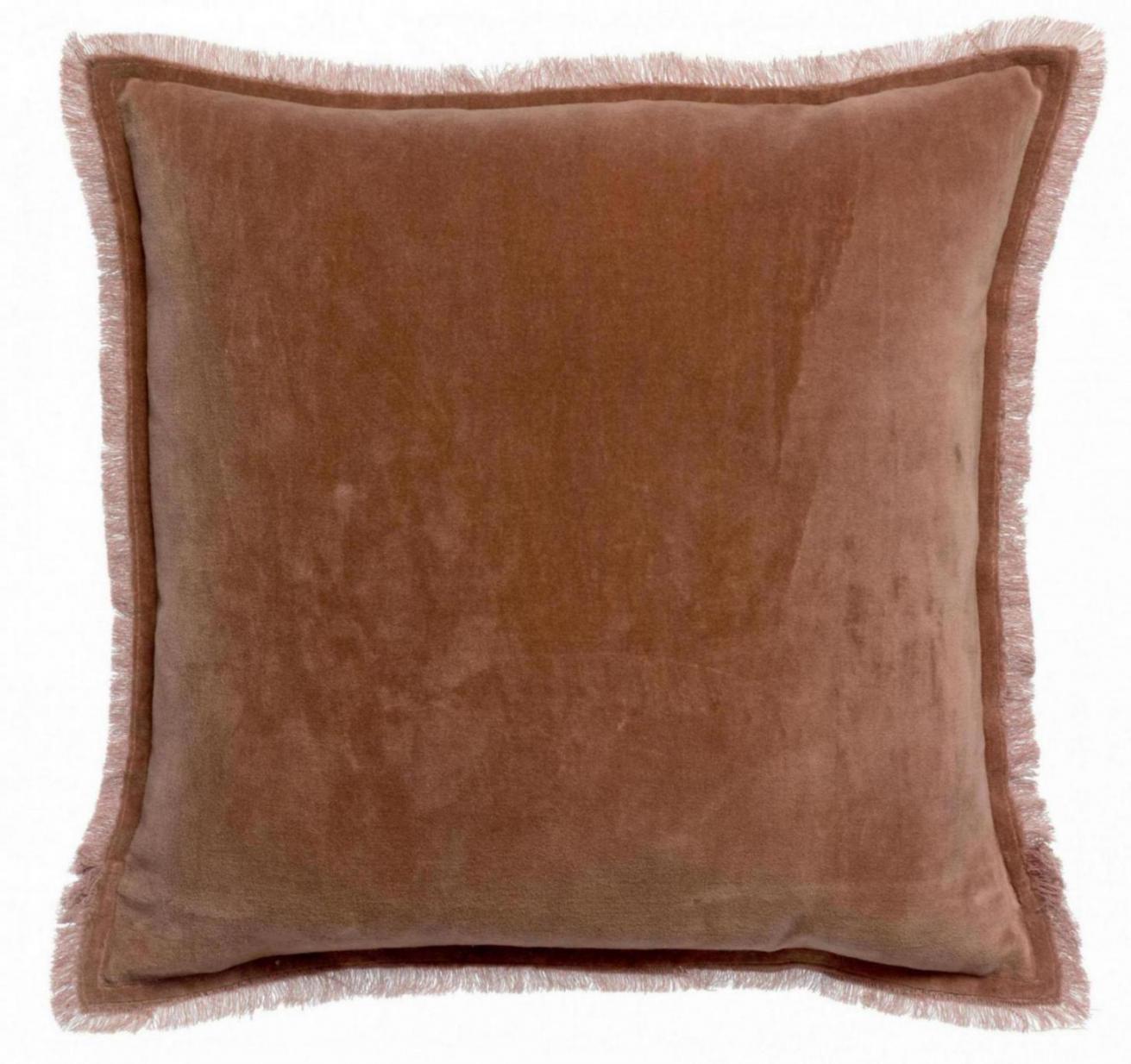 Coussin uni Fara Bois de rose 45 x 45