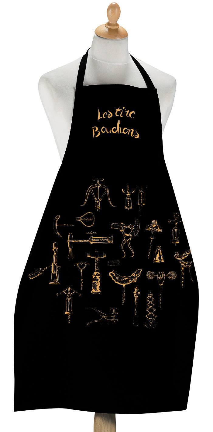 Grand Tablier de cuisine Les Tire-Bouchons Noir 72 x 96