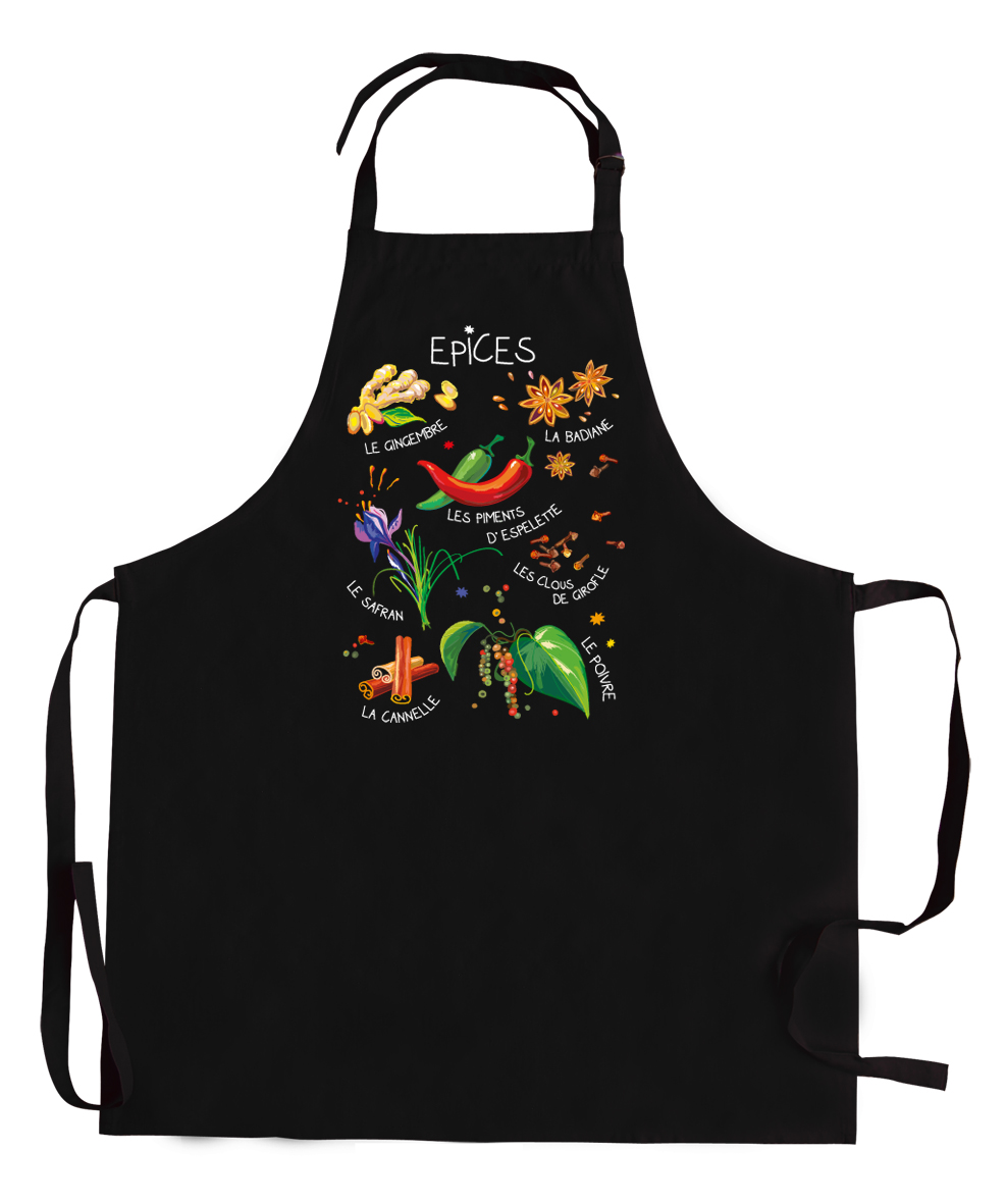 Tablier de cuisine sans poche pices recycl Noir 72 x 90