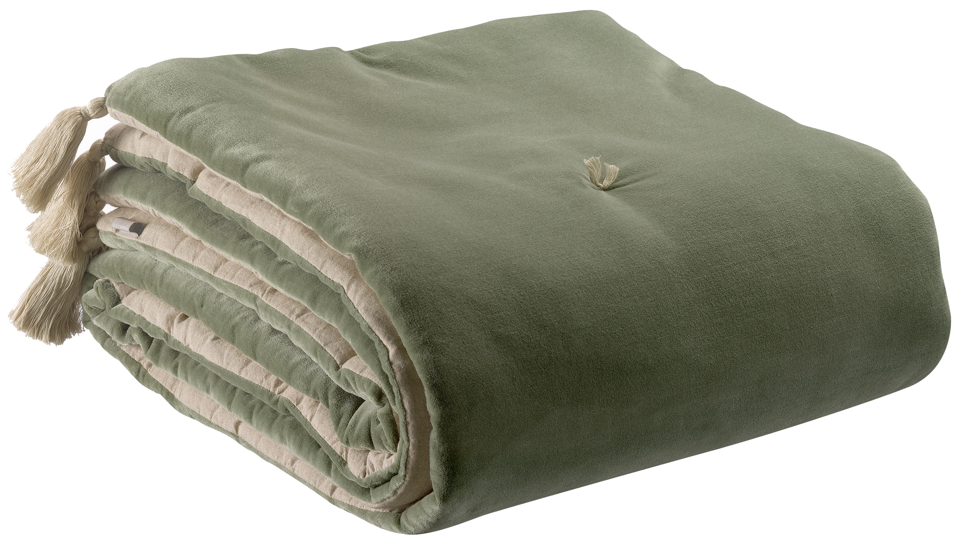Edredon pompons Elise Verveine 80 x 180
