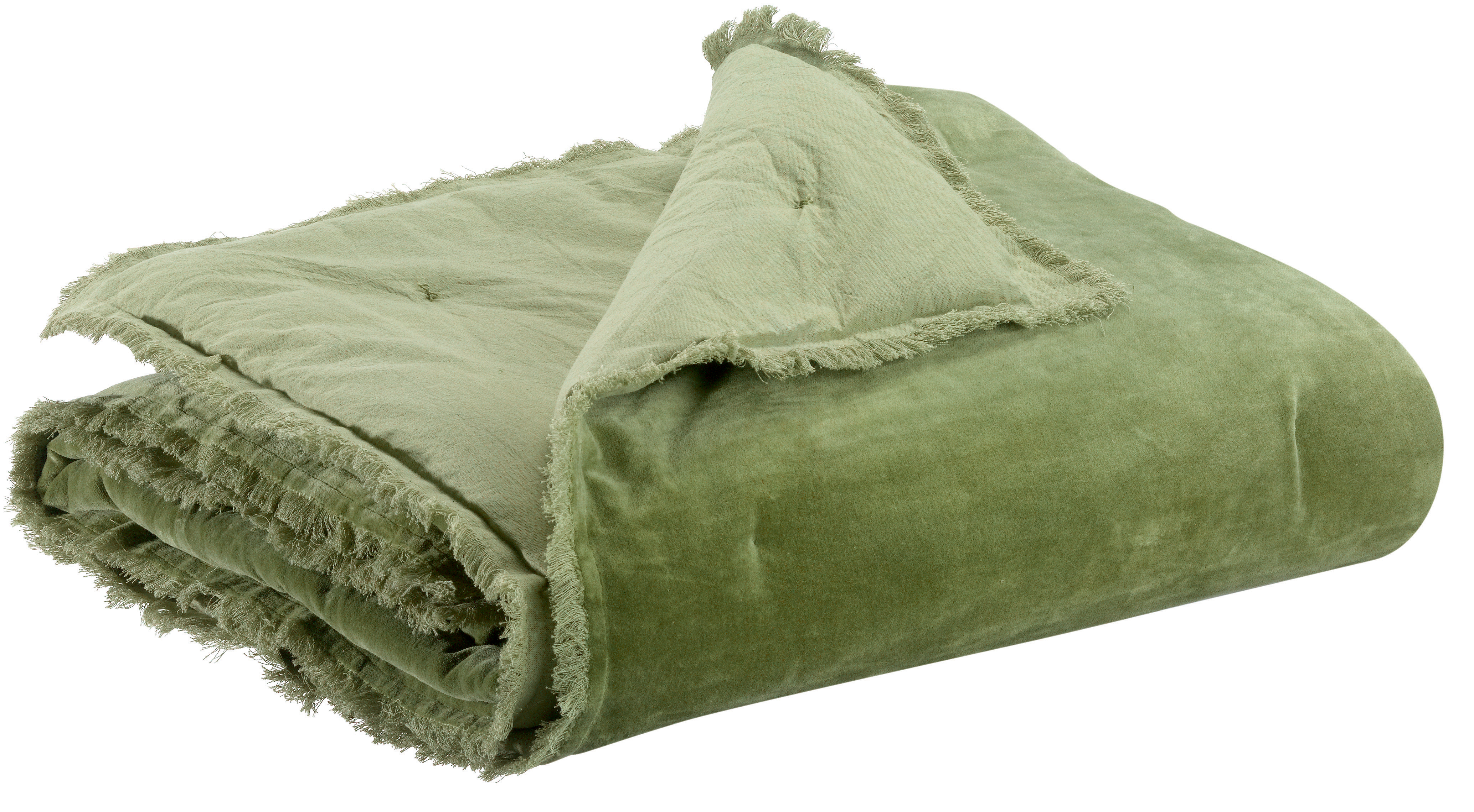 Plaid uni Fara Olive 135 x 200