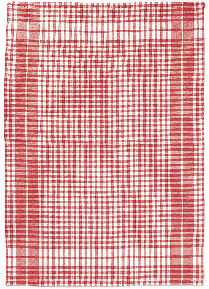 Torchon Petits Carreaux rouge  50 X 70