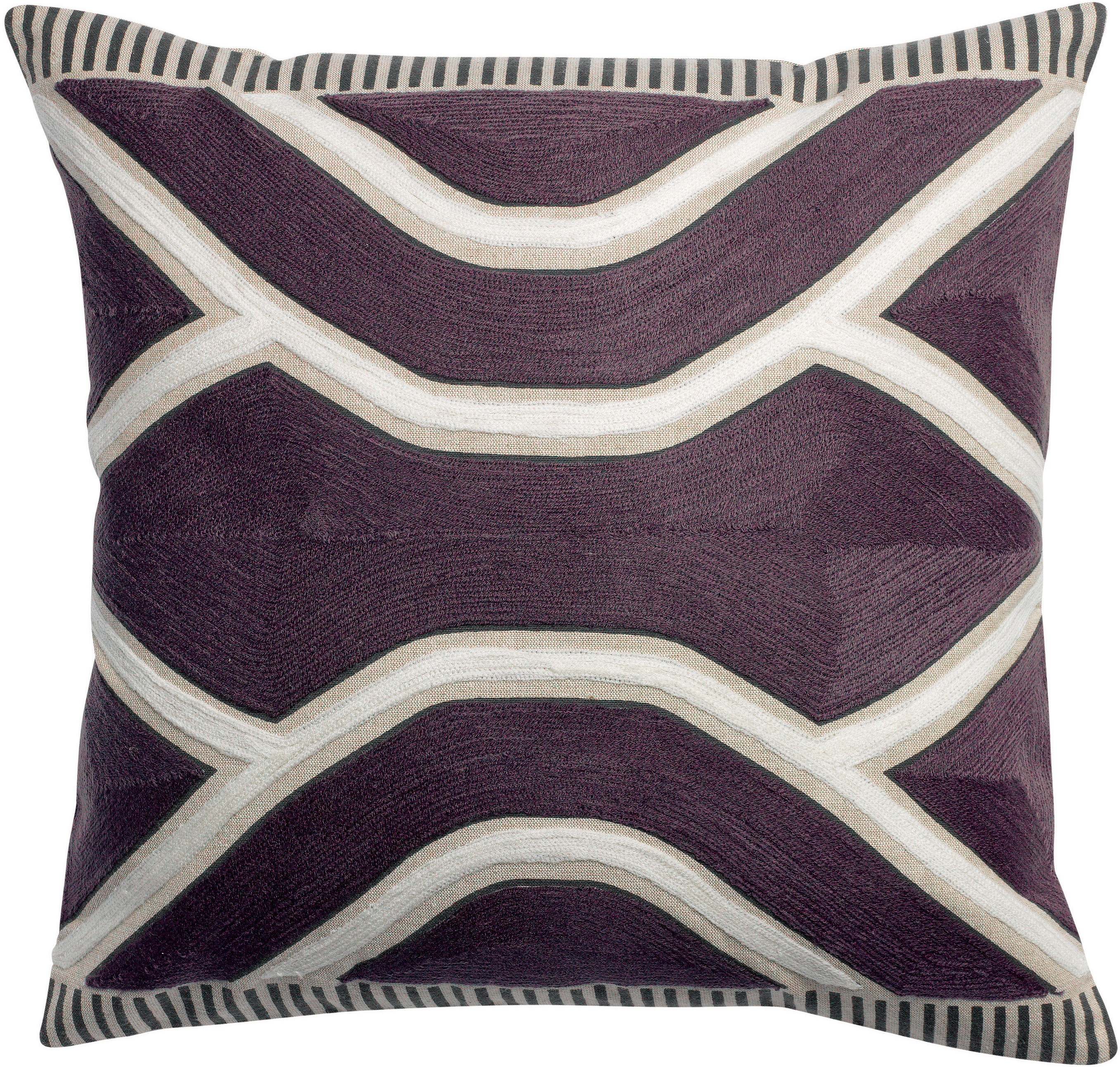 Coussin Johan brod Raisin 45 x 45