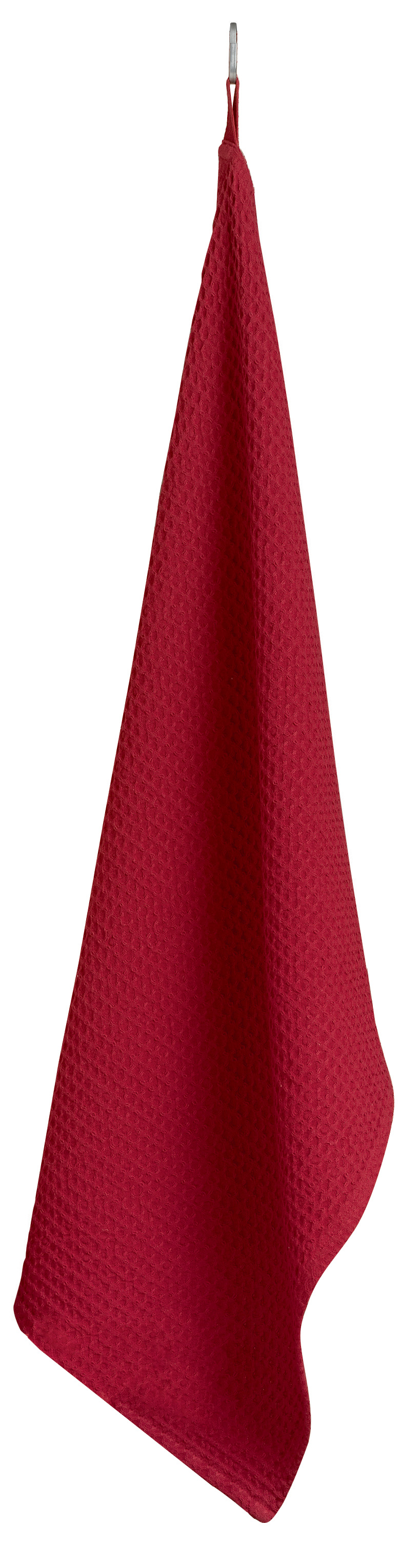 Torchon Nid d'abeille uni Mumba Rubis 50 x 70