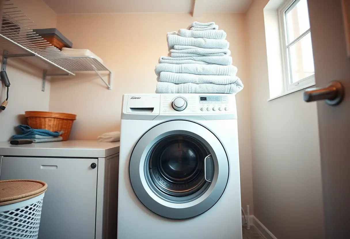 sèche-linge de grande capacité dans la buanderie